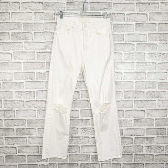 MOTHER Superior Denim TOMCAT High-Rise Crop Jeans Rip knee Size 26 - Picture 1 of 10